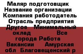 Маляр-подготовщик › Название организации ­ Компания-работодатель › Отрасль предприятия ­ Другое › Минимальный оклад ­ 20 000 - Все города Работа » Вакансии   . Амурская обл.,Благовещенский р-н